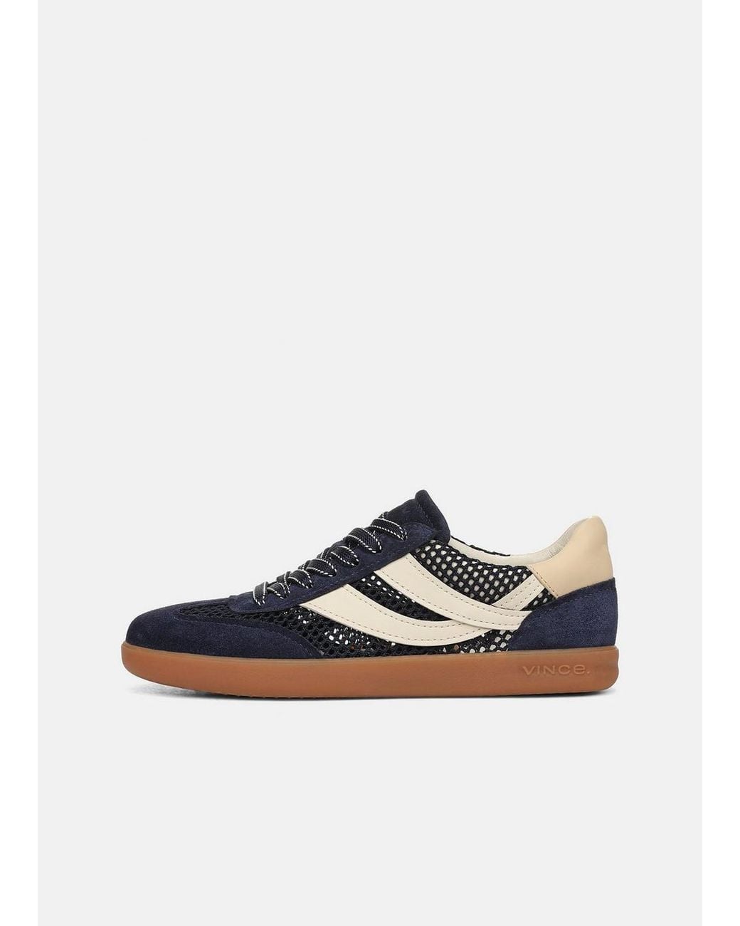 Vince White Oasis Netting & Leather Sneaker