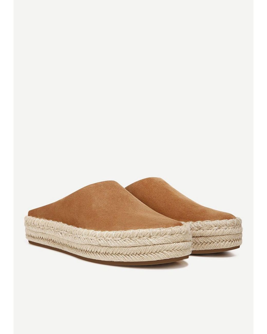 Vince Ulla Suede Flat in Natural | Lyst