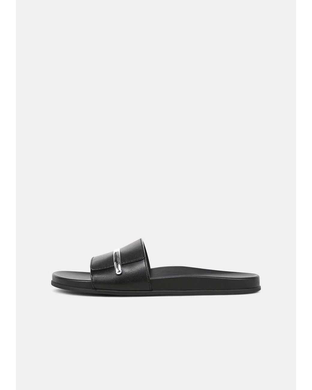 Vince White Sadie Leather Slide Sandal