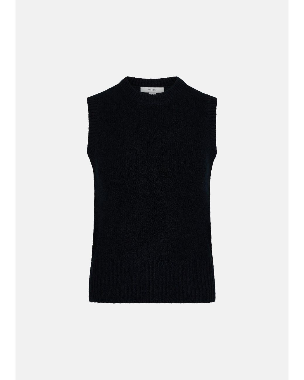 Vince Black Cotton-Blend Bouclé Shell