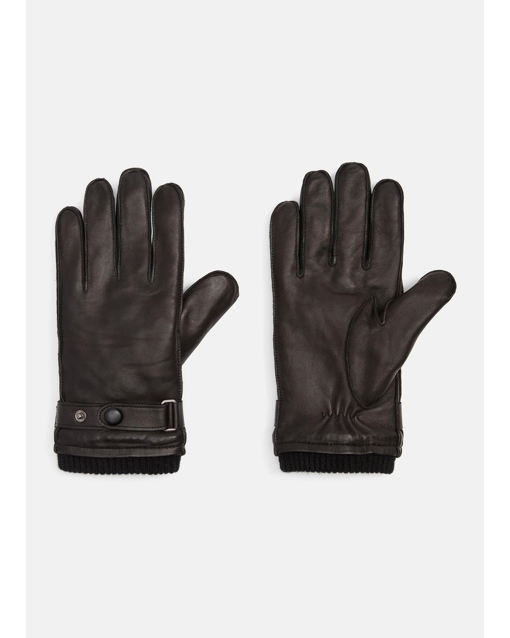 Vince Black Leather Wrist-Strap Glove for men