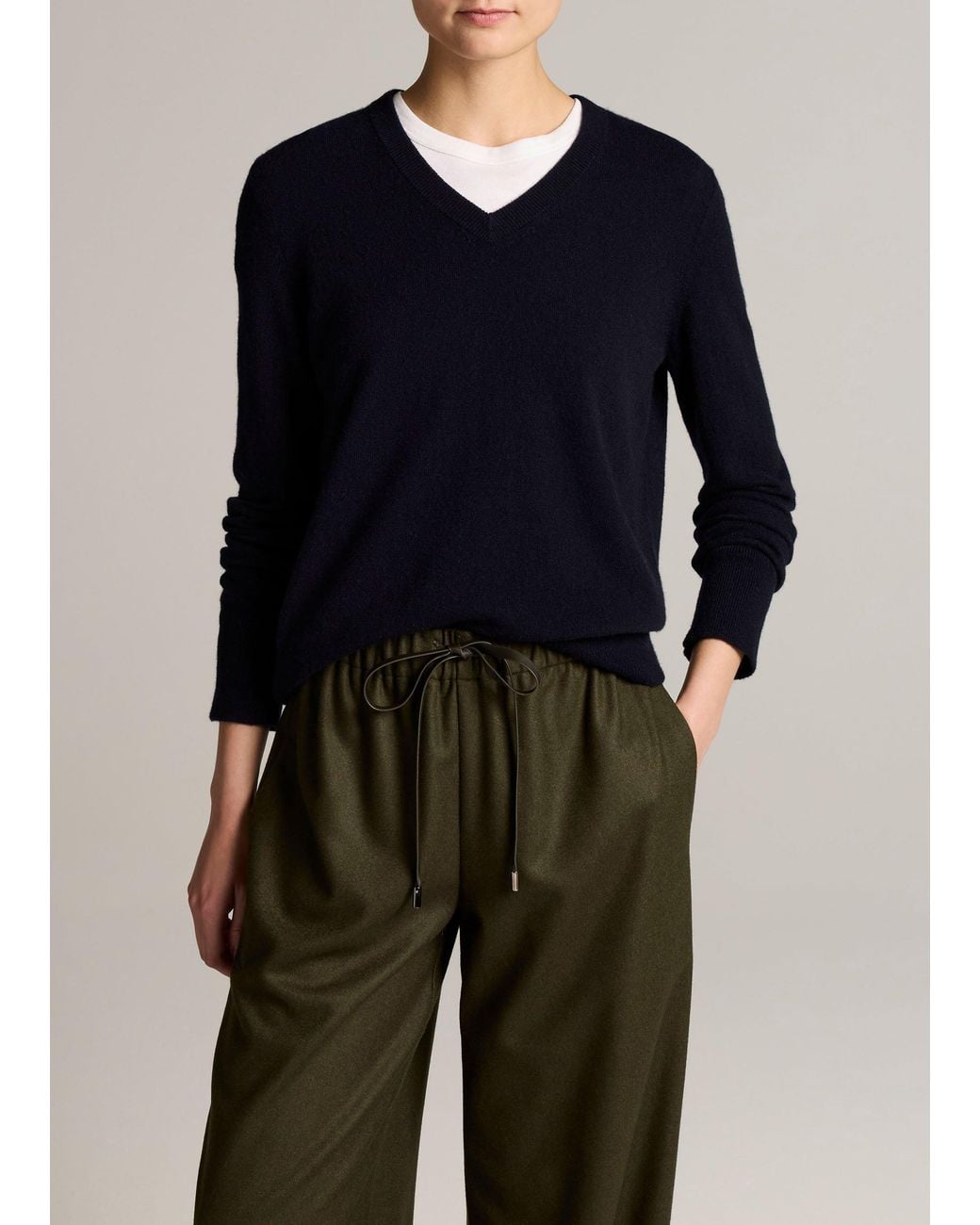 Vince Blue Cashmere Casual V-Neck Sweater