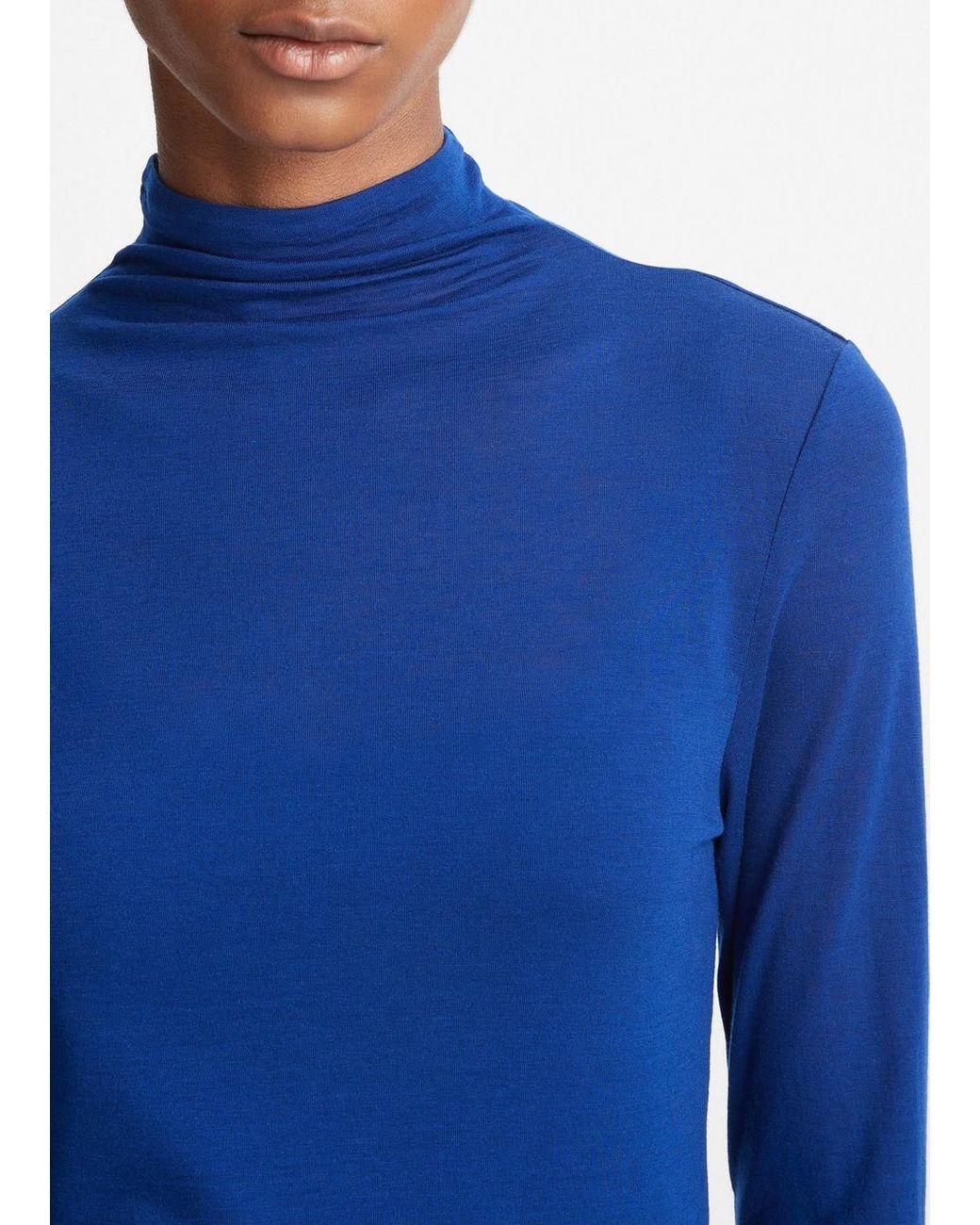 Royal blue top turtleneck shirt