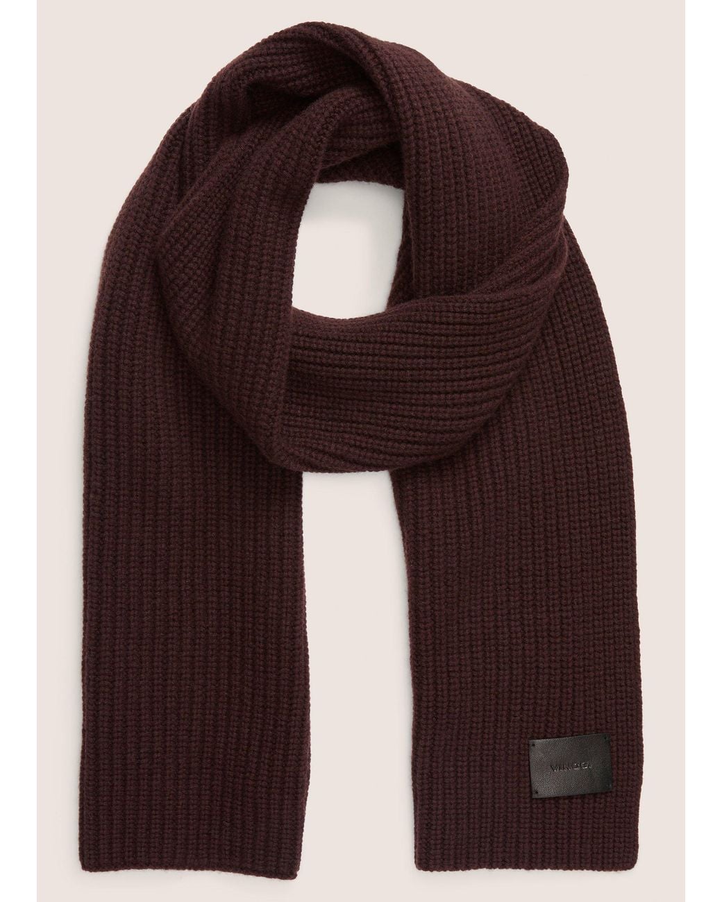 Vince Brown Cashmere Shaker-Stitch Scarf for men