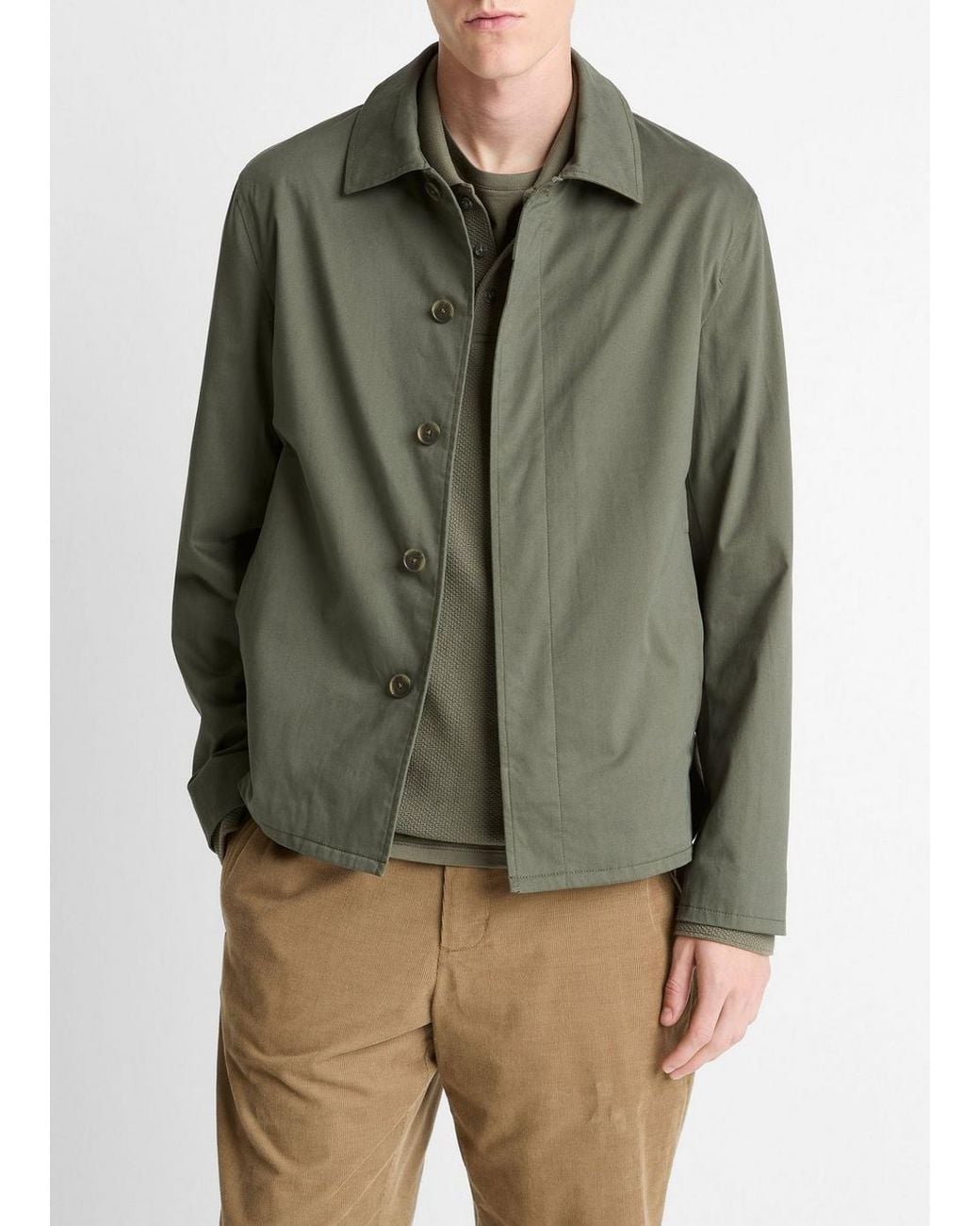 Vince Green Italian Peached Stretch-Cotton Jacket for men
