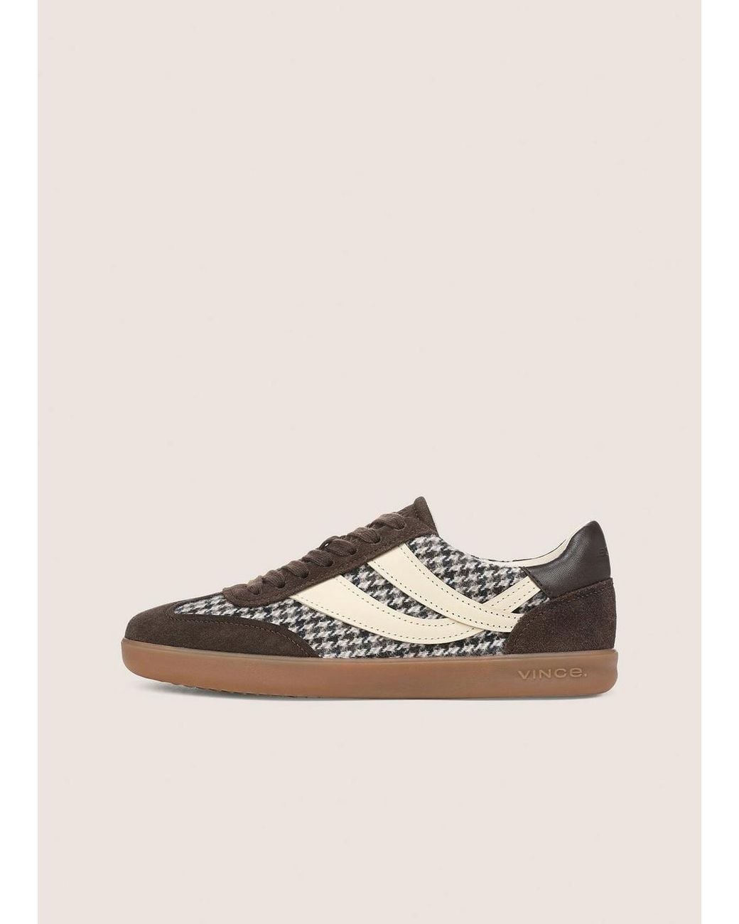 Vince Natural Oasis Suede & Houndstooth Sneaker