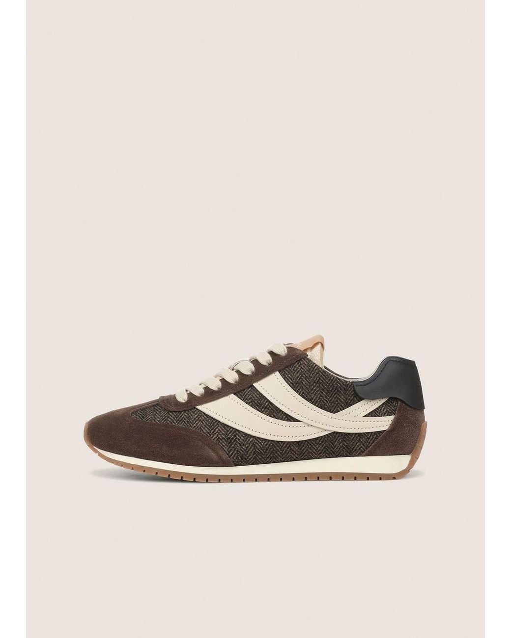Vince Natural Oasis Suede & Herringbone Runner Sneaker