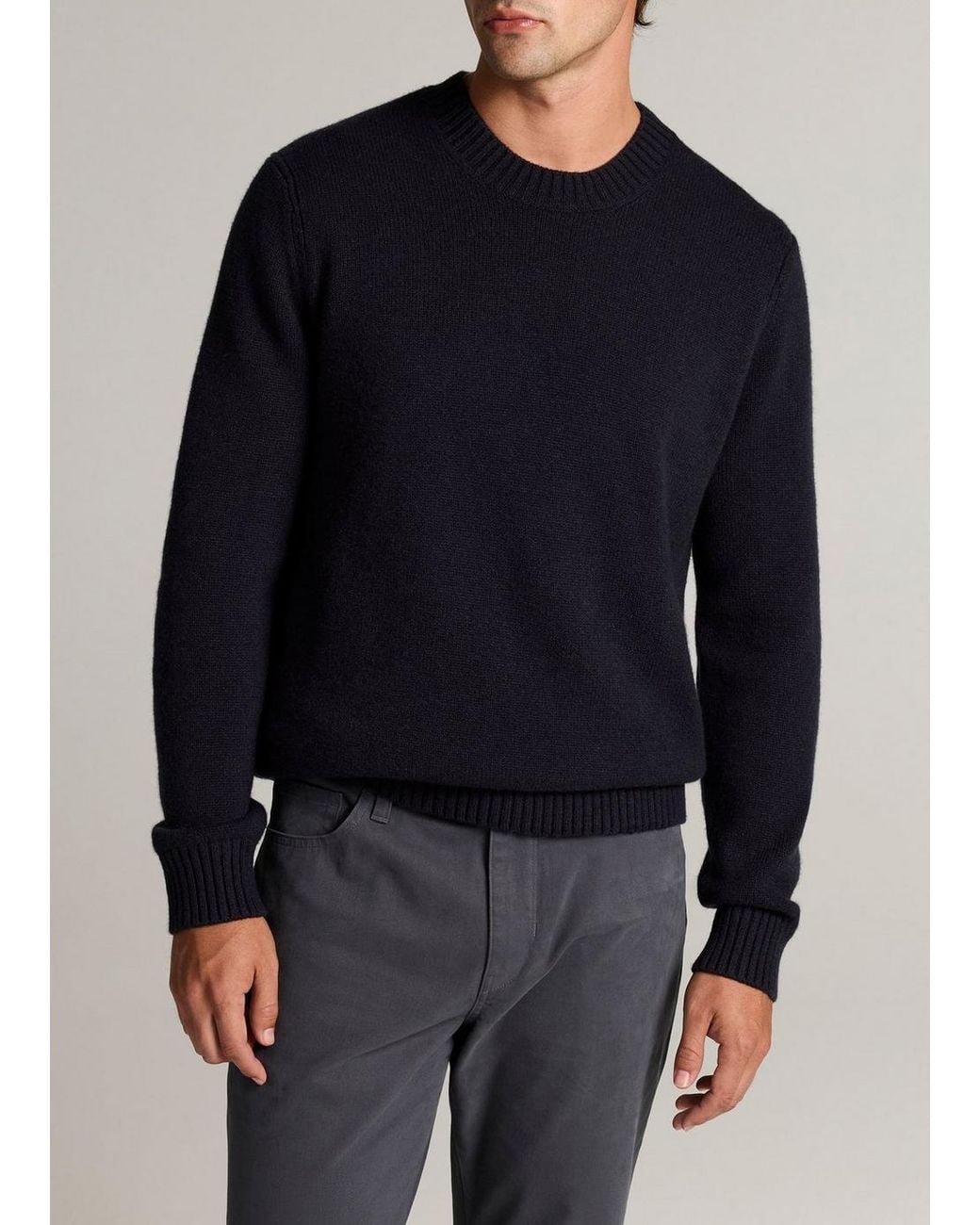 Vince Blue Wool-Cashmere Crew Neck Sweater for men