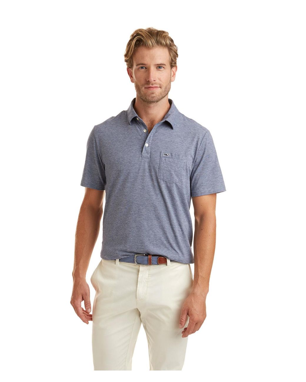Vineyard Vines Cotton Solid Edgartown Polo Shirt in Blue for Men - Lyst