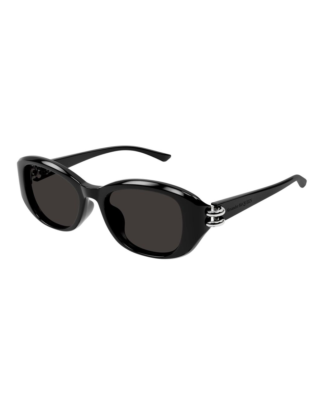 McQueen Black Am0470Sa 001 Sunglasses Acetate Round