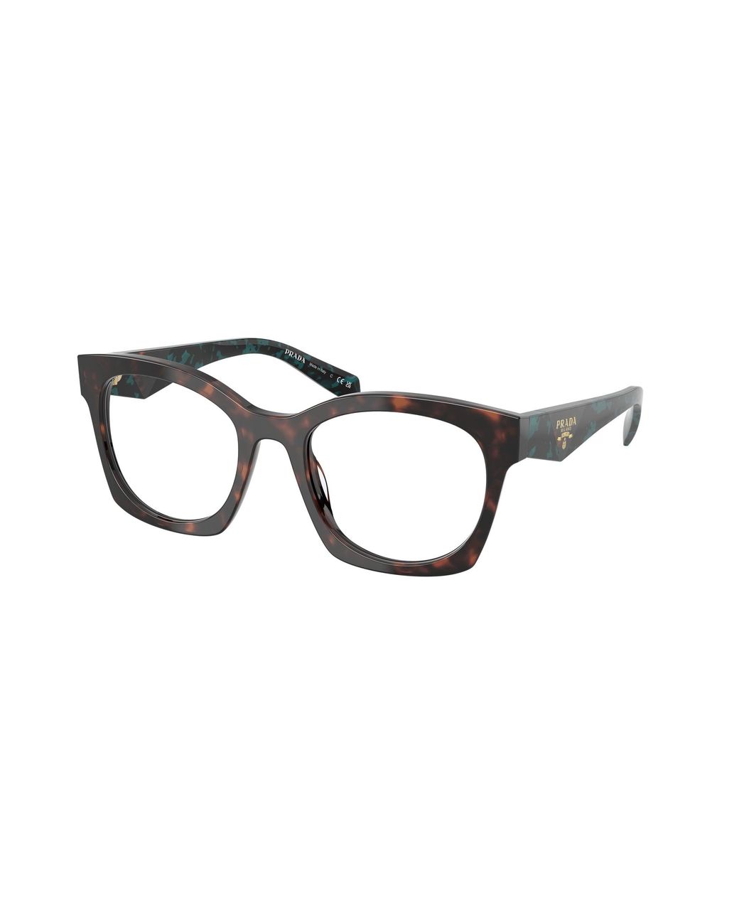 Prada Black Pr A05V 18Z1O1 Optical Frames Acetate Transparent Geometric Normal