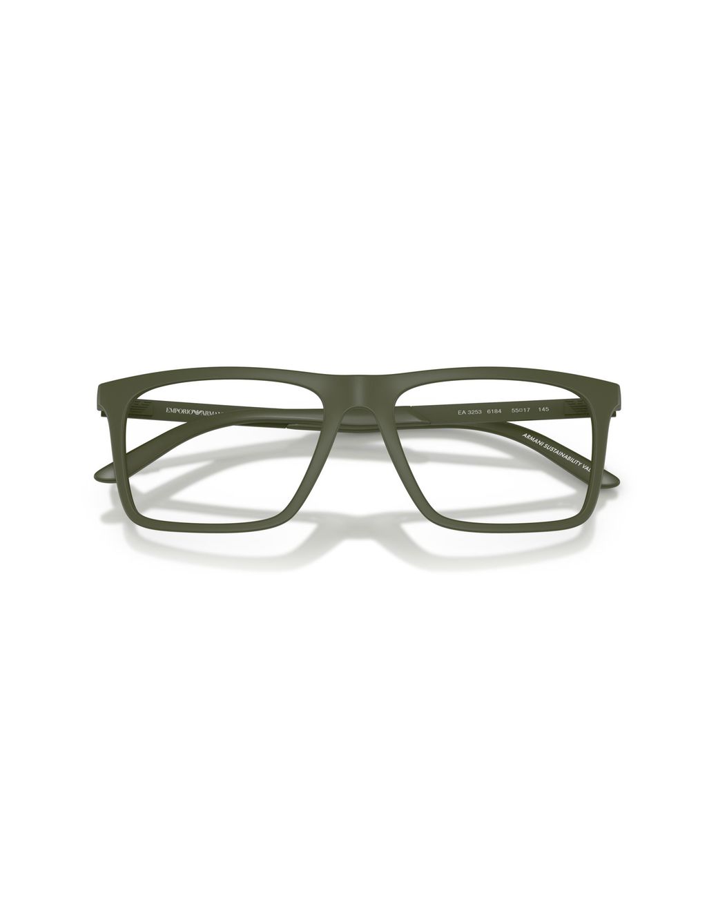 Emporio Armani Black Ea3221 5001 Optical Frames Injected Transparent Squared Normal for men