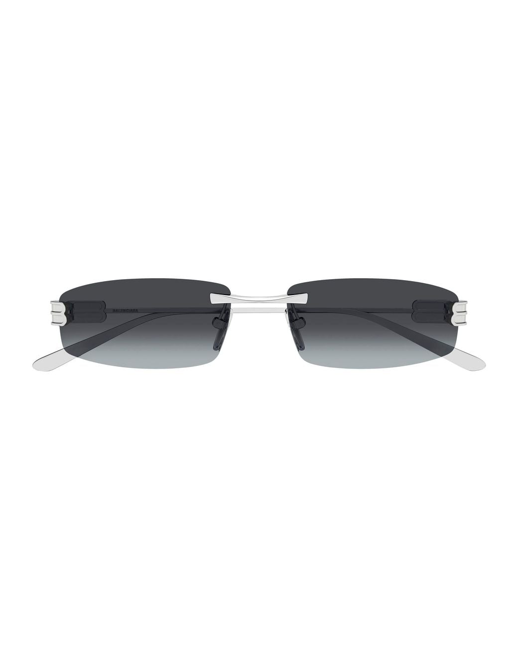 Balenciaga Black Bb0488S 006 Sunglasses Metal Smoke Squared for men