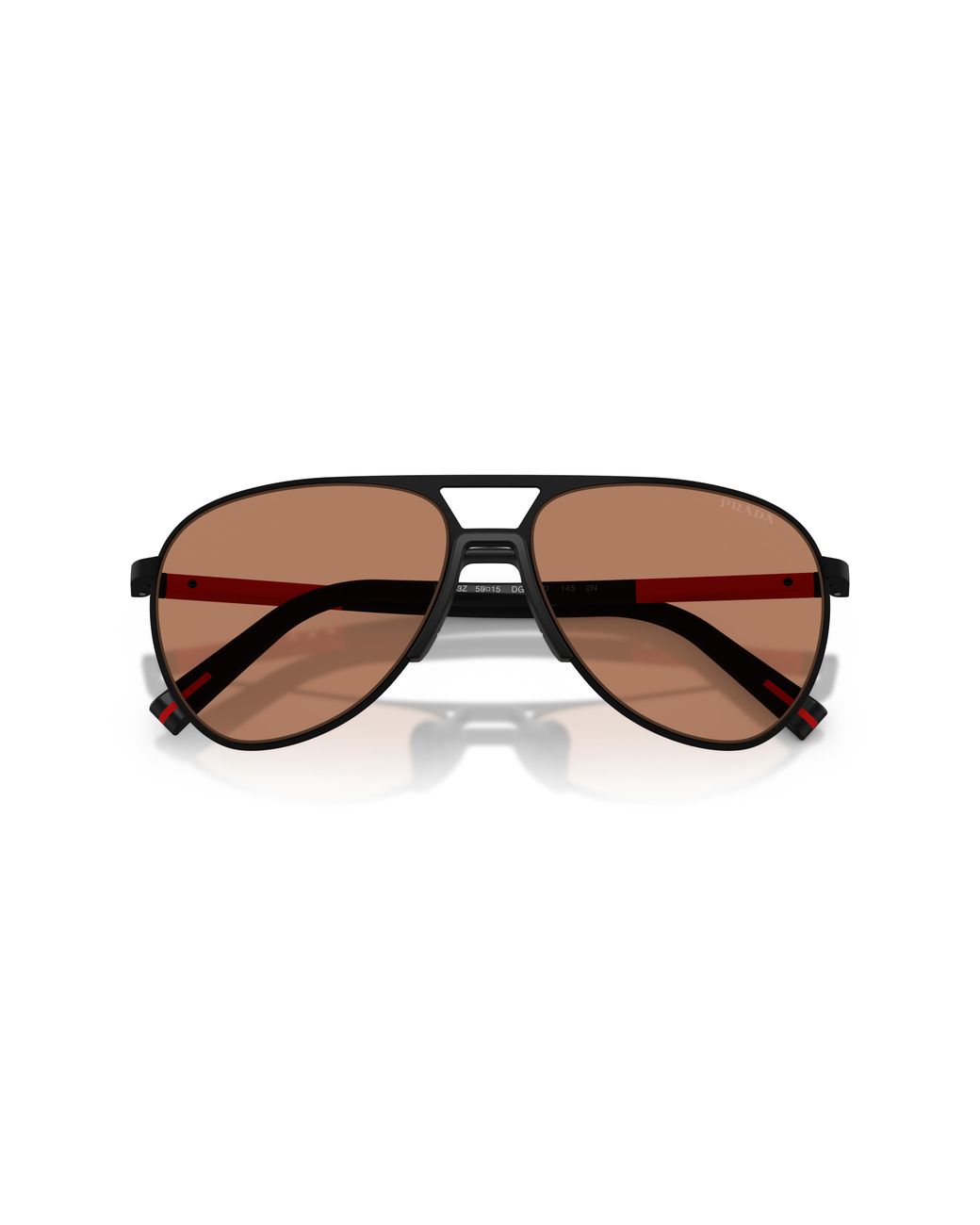 Prada Linea Rossa Black Ps 53Zs Dg020D Sunglasses Metal Pilot Normal for men
