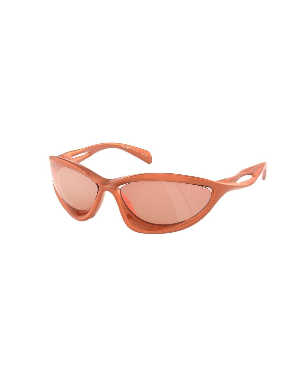 Prada Black Pr A23S 15V50H Sunglasses Nylon Cat Eye Mirrored Mirror
