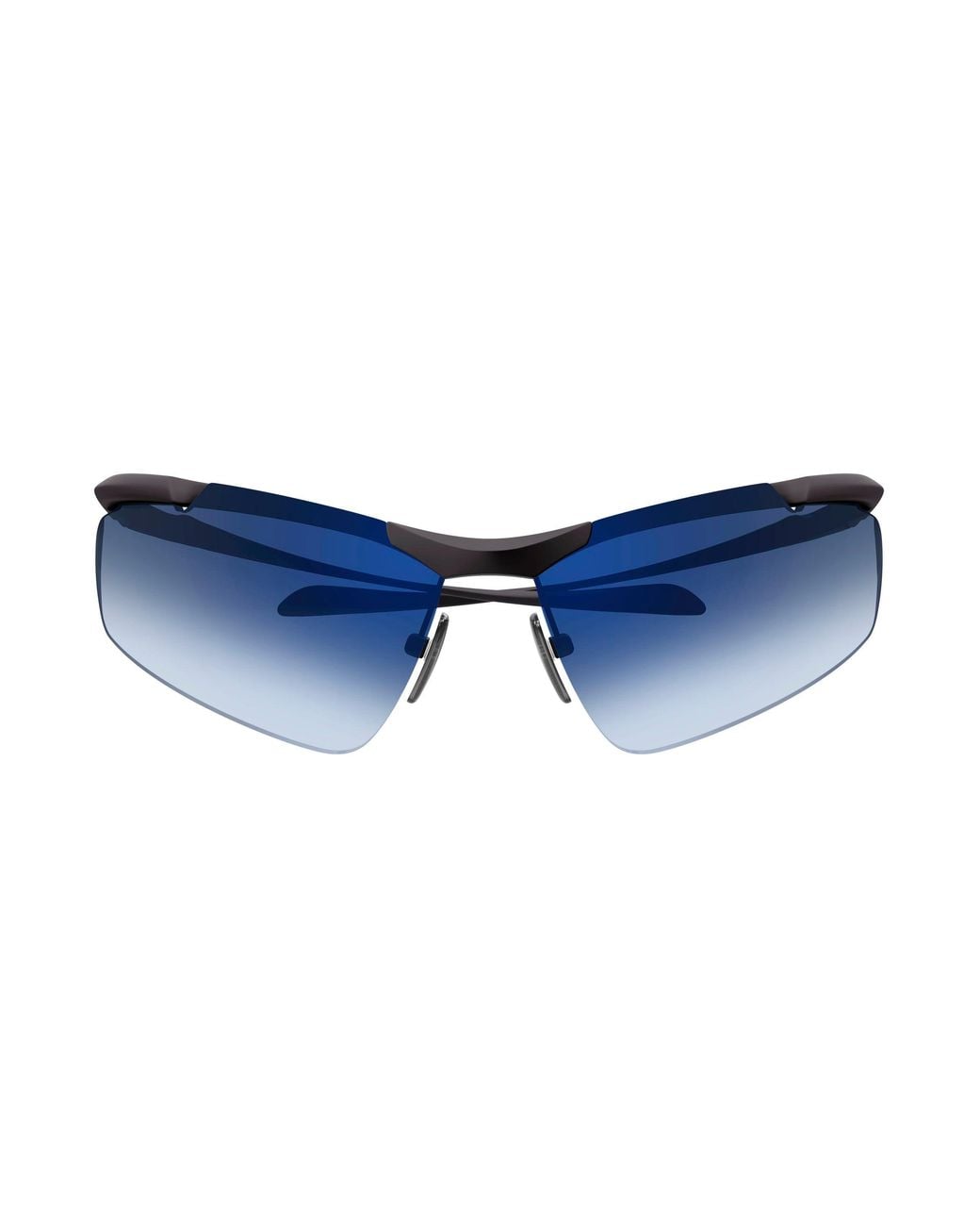 Balenciaga Black Bb0462S 003 Occhiali Da Sole Metallo Blu Geometrica
