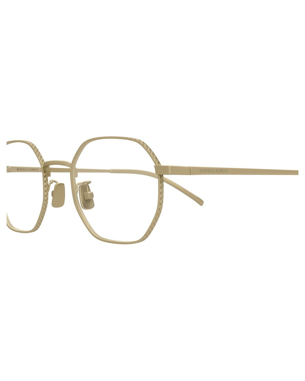 Bottega Veneta Black Bv1424Oa 001 Optical Frames Titanium Transparent Round