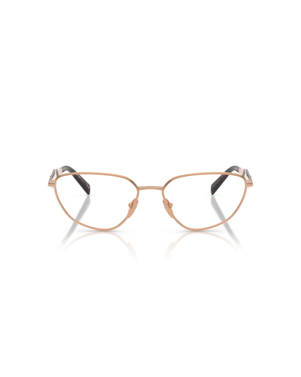 Prada Black Pr D52V 24J1O1 Optical Frames Metal Transparent Geometric Normal