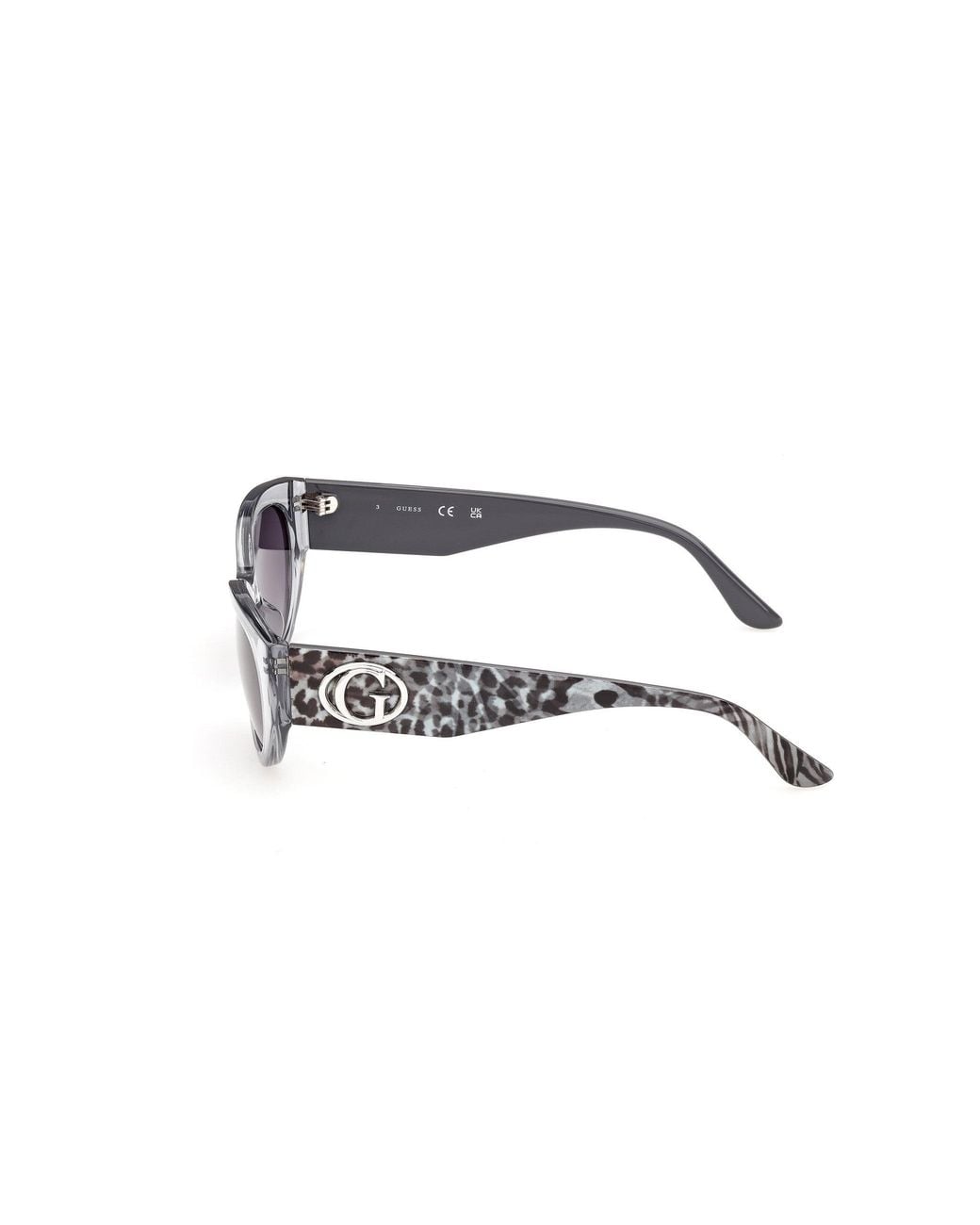 Guess Black Gu00362 20B Sunglasses Injected Smoke Round Normal