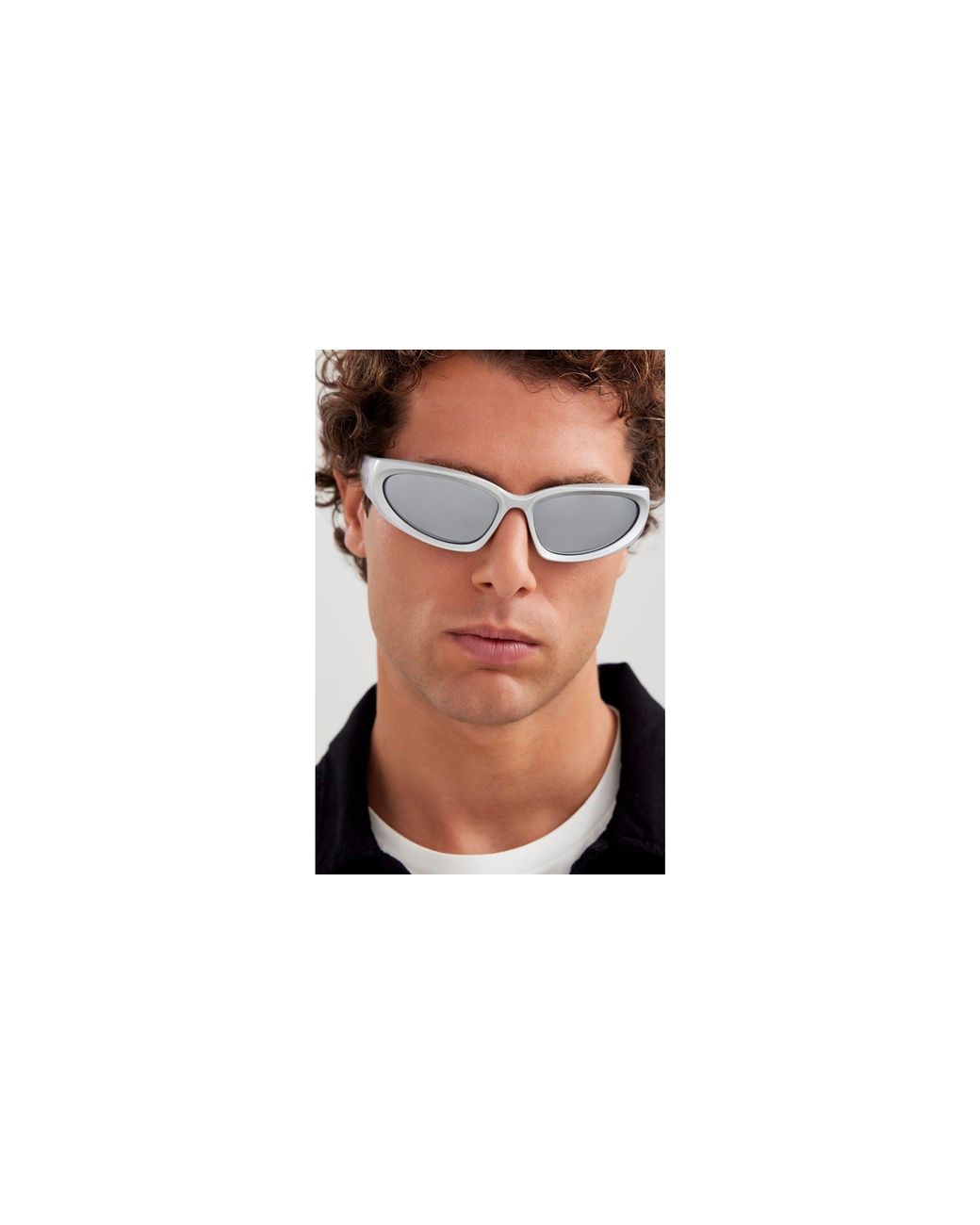 Balenciaga Black Bb0157S 004 Sunglasses Injected Round Mirror for men