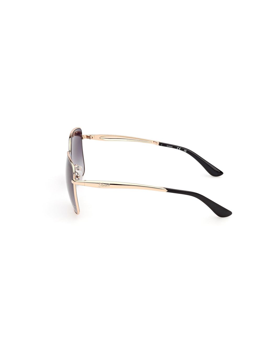 Guess Black Gu00308 32B Sunglasses Metal Smoke Squared Normal