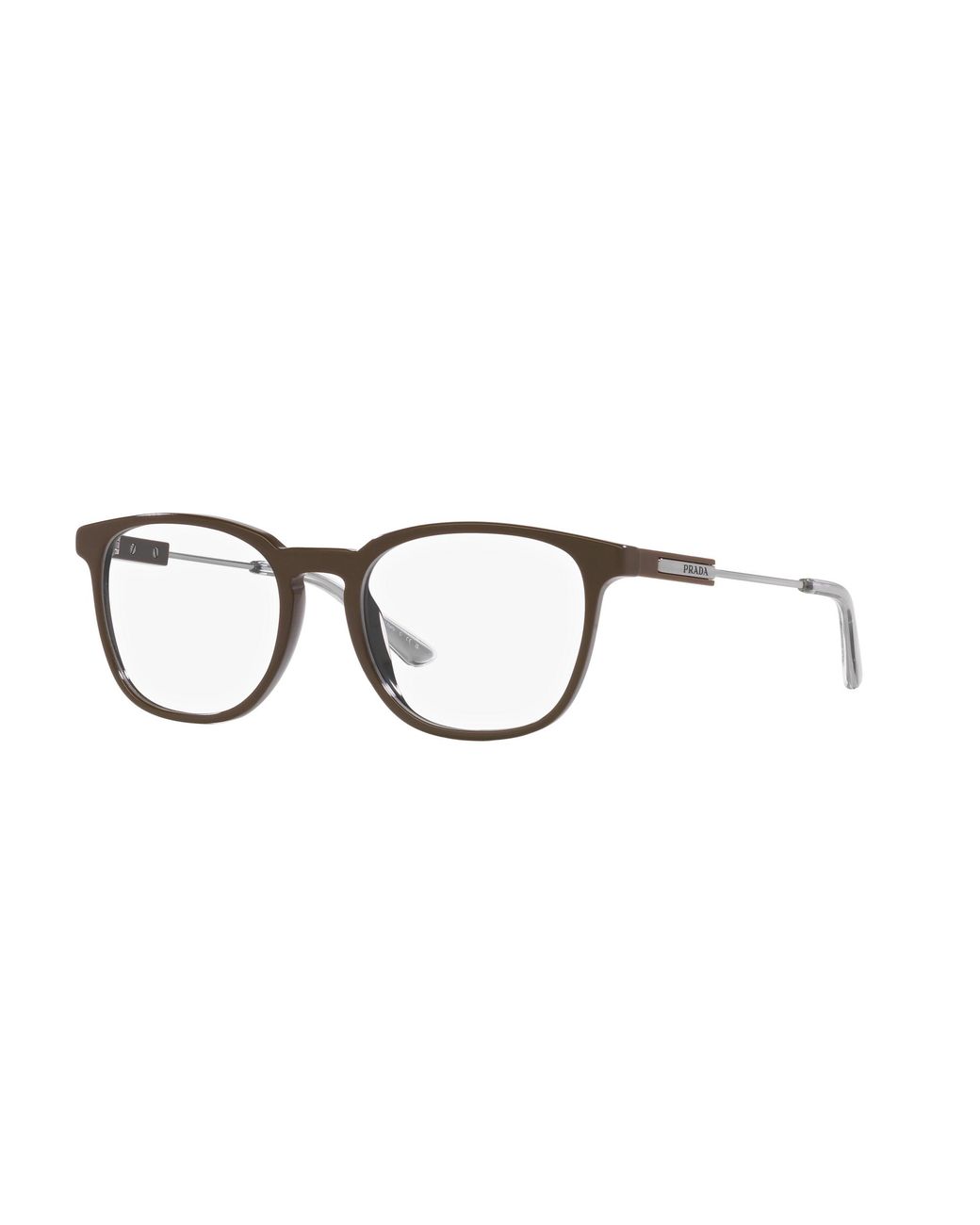 Prada Black Pr 19Zv 11J1O1 Optical Frames Acetate Transparent Pillow Normal for men