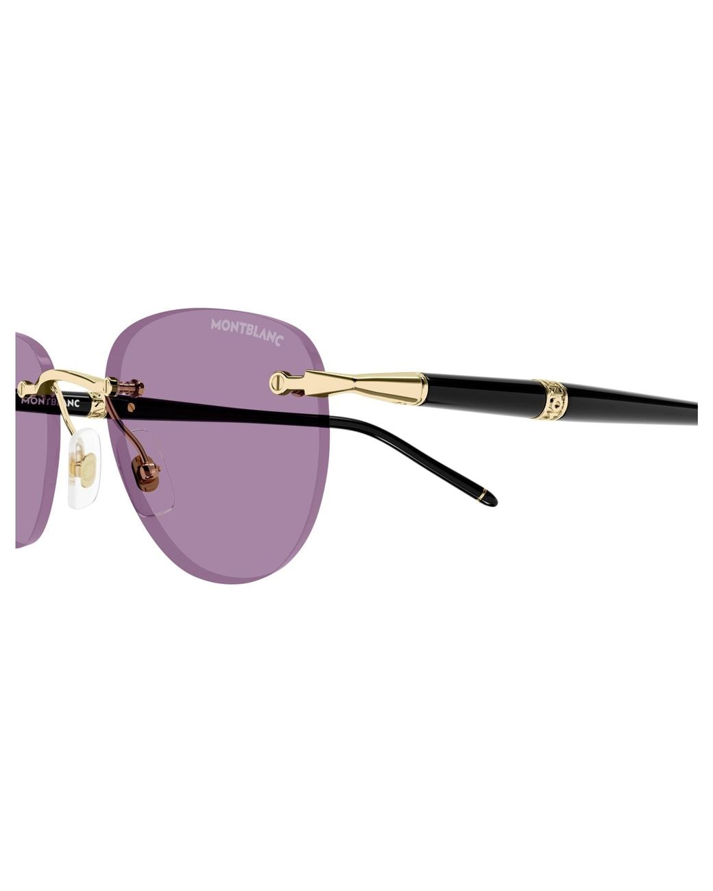 Montblanc Black Mb0412S 002 Sunglasses Metal Round for men