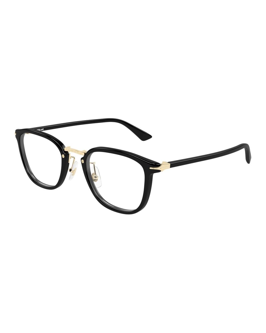 Montblanc Black Mb0440Oa 002 Optical Frames Acetate Transparent Round for men