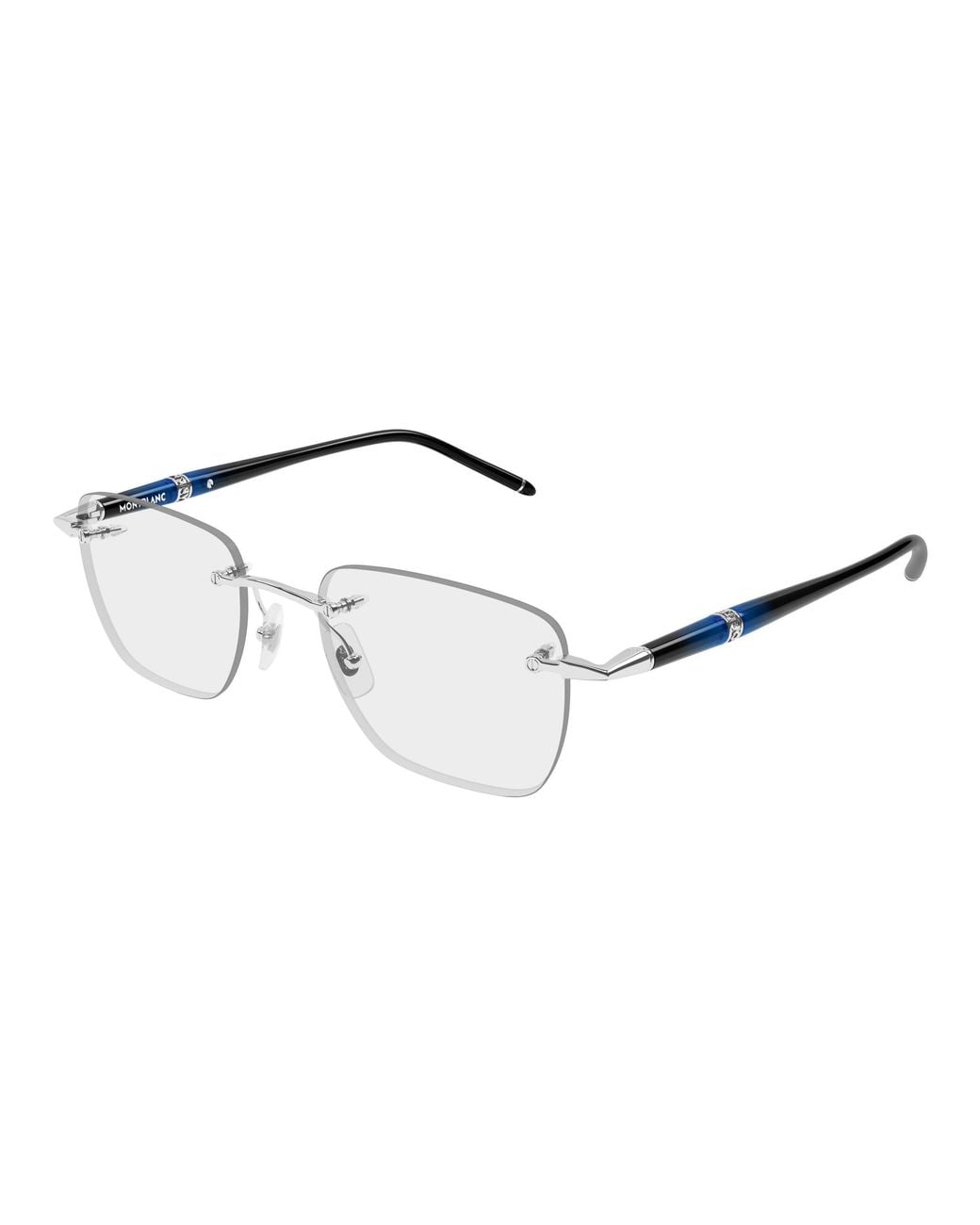 Montblanc Black Mb0346O 006 Optical Frames Metal Transparent Squared for men