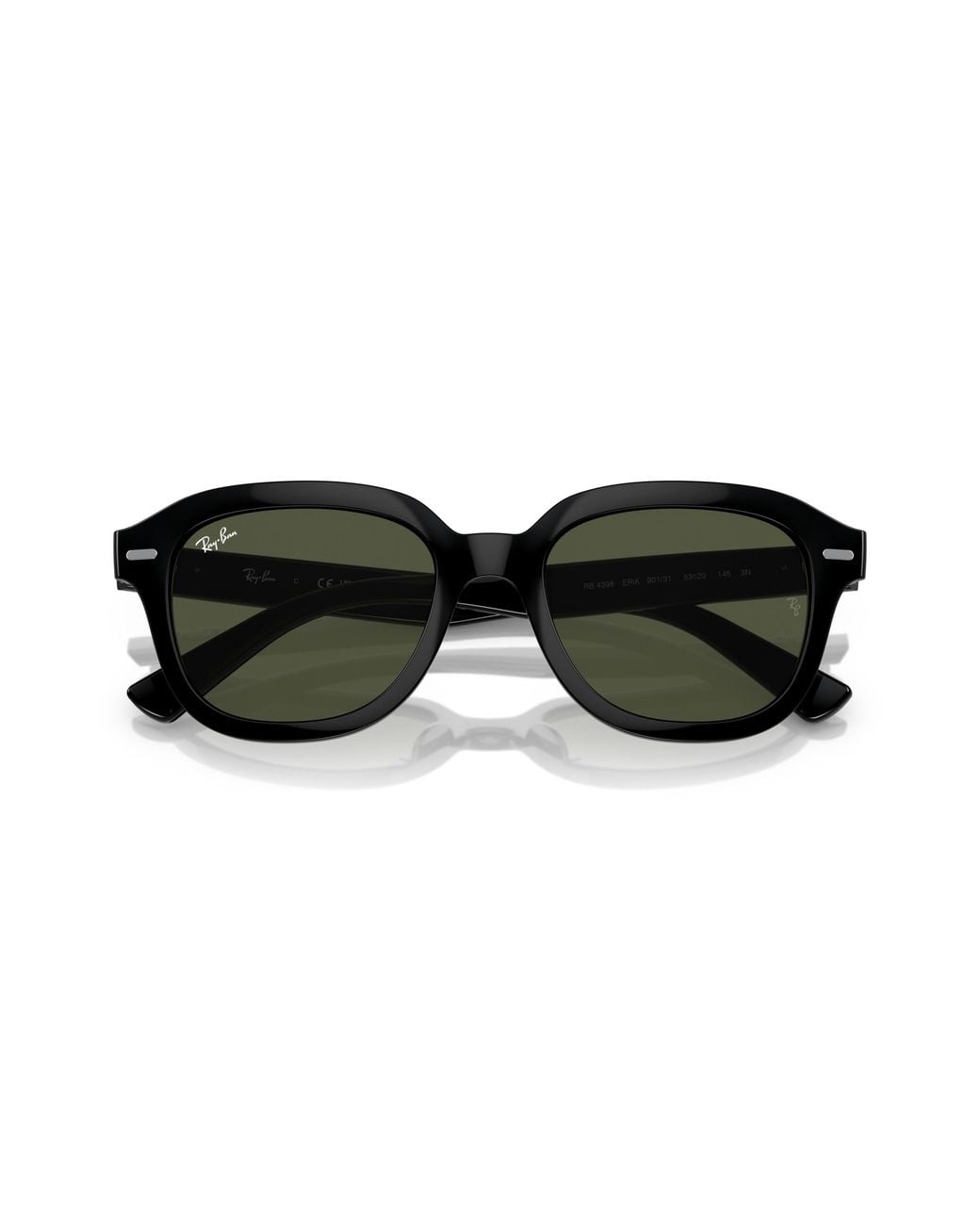 Ray-Ban Black Rb4398f Erik Low Bridge Fit Square Sunglasses