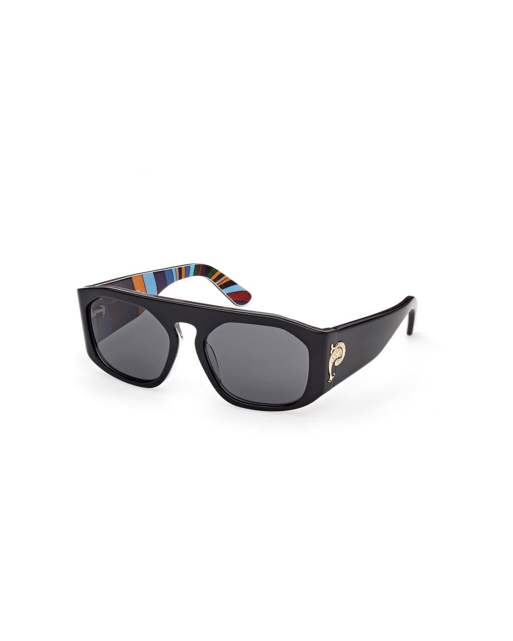 Emilio Pucci Black Ep0242 05A Sunglasses Acetate Smoke Squared Normal