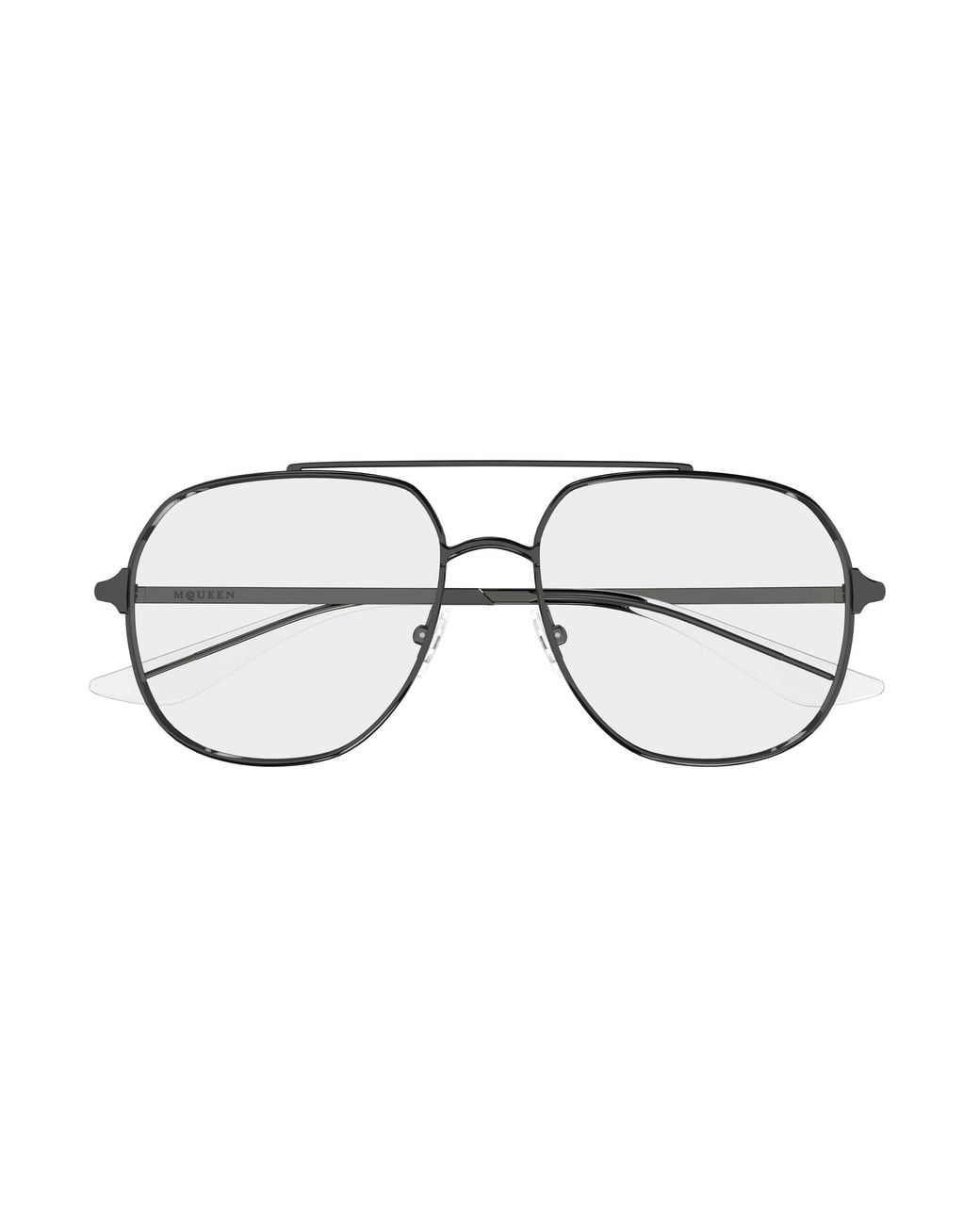 McQueen Black Am0591O 003 Montature Da Vista Metallo Trasparente Pilot