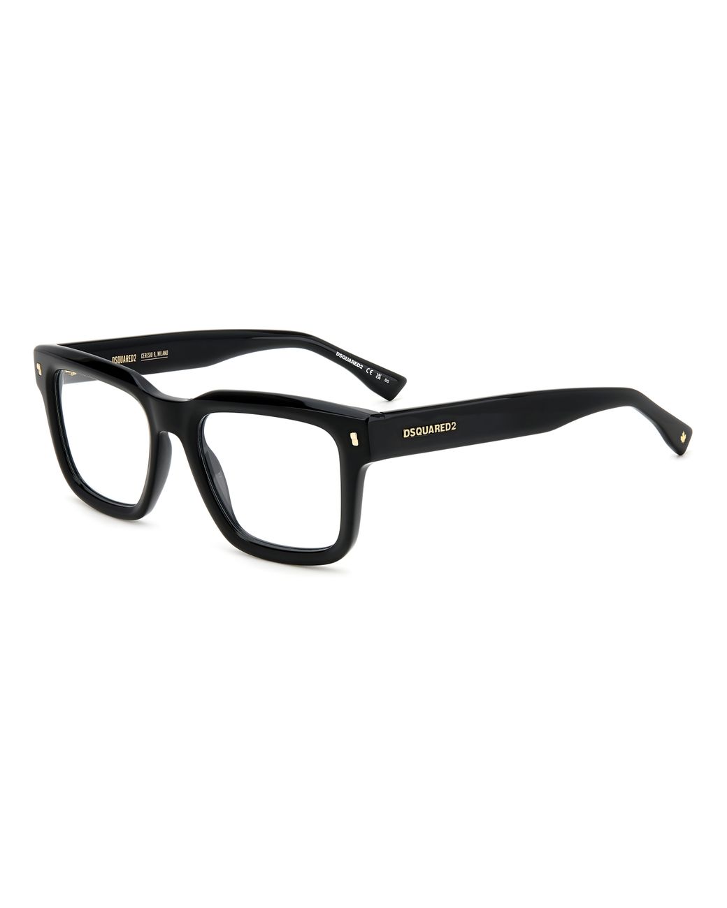 DSquared² Black D2 0090 807 Optical Frames Plastic Squared for men