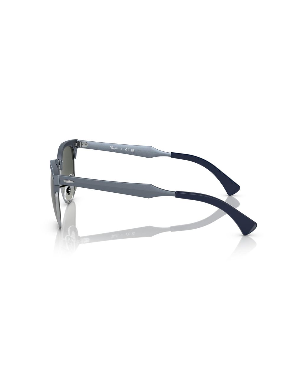 Ray-Ban Black Clubmaster Aluminum Sunglasses Blue Frame Grey Lenses 51-21