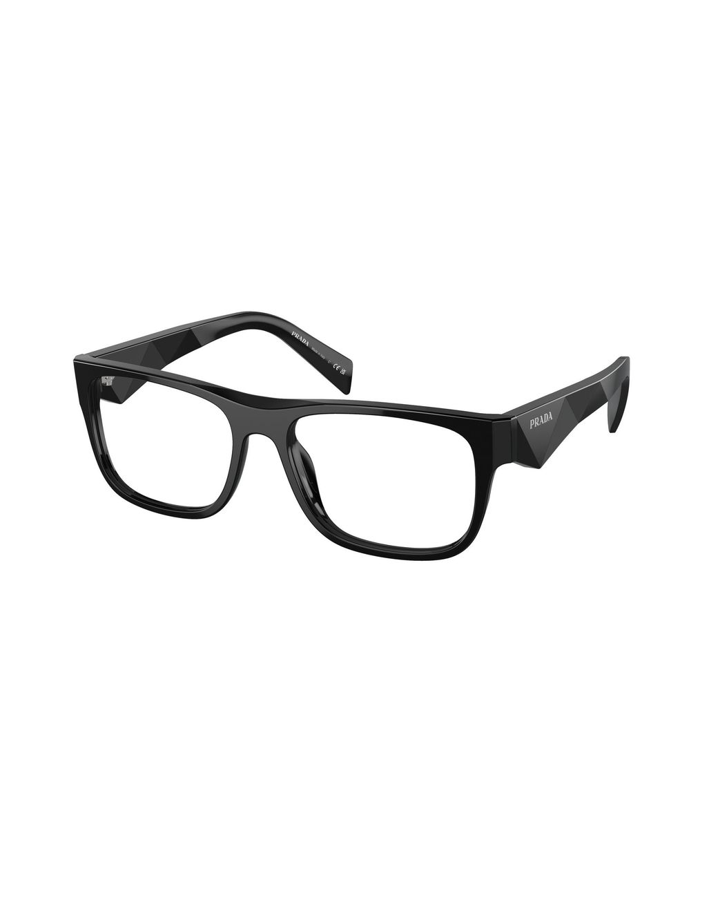 Prada Black Pr 22Zv 16K1O1 Optical Frames Acetate Transparent Pillow Normal for men