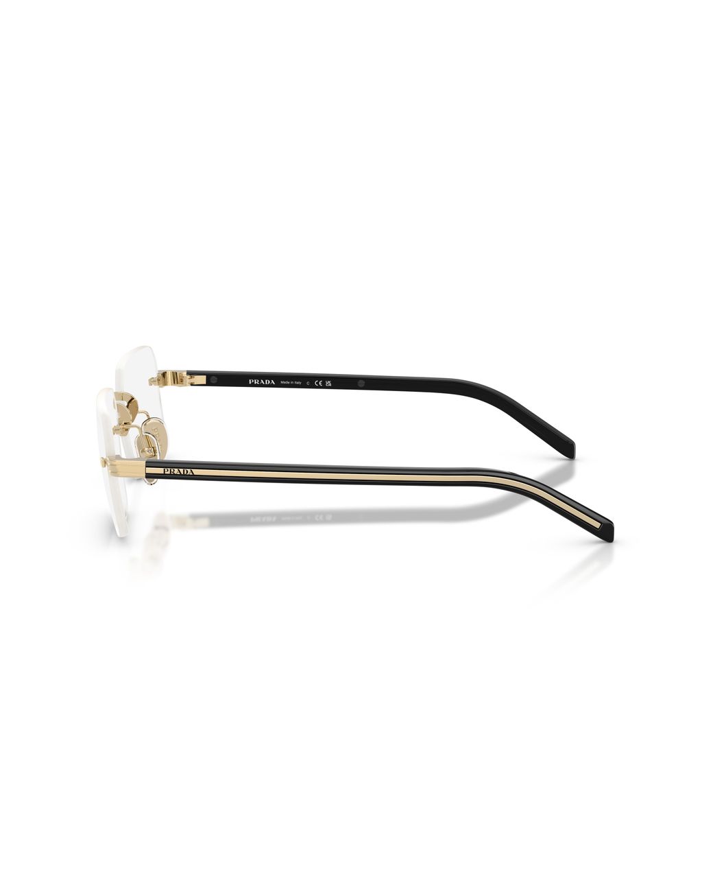 Prada Black Pr D55S Zvn10W Sunglasses Metal Transparent Squared Normal for men