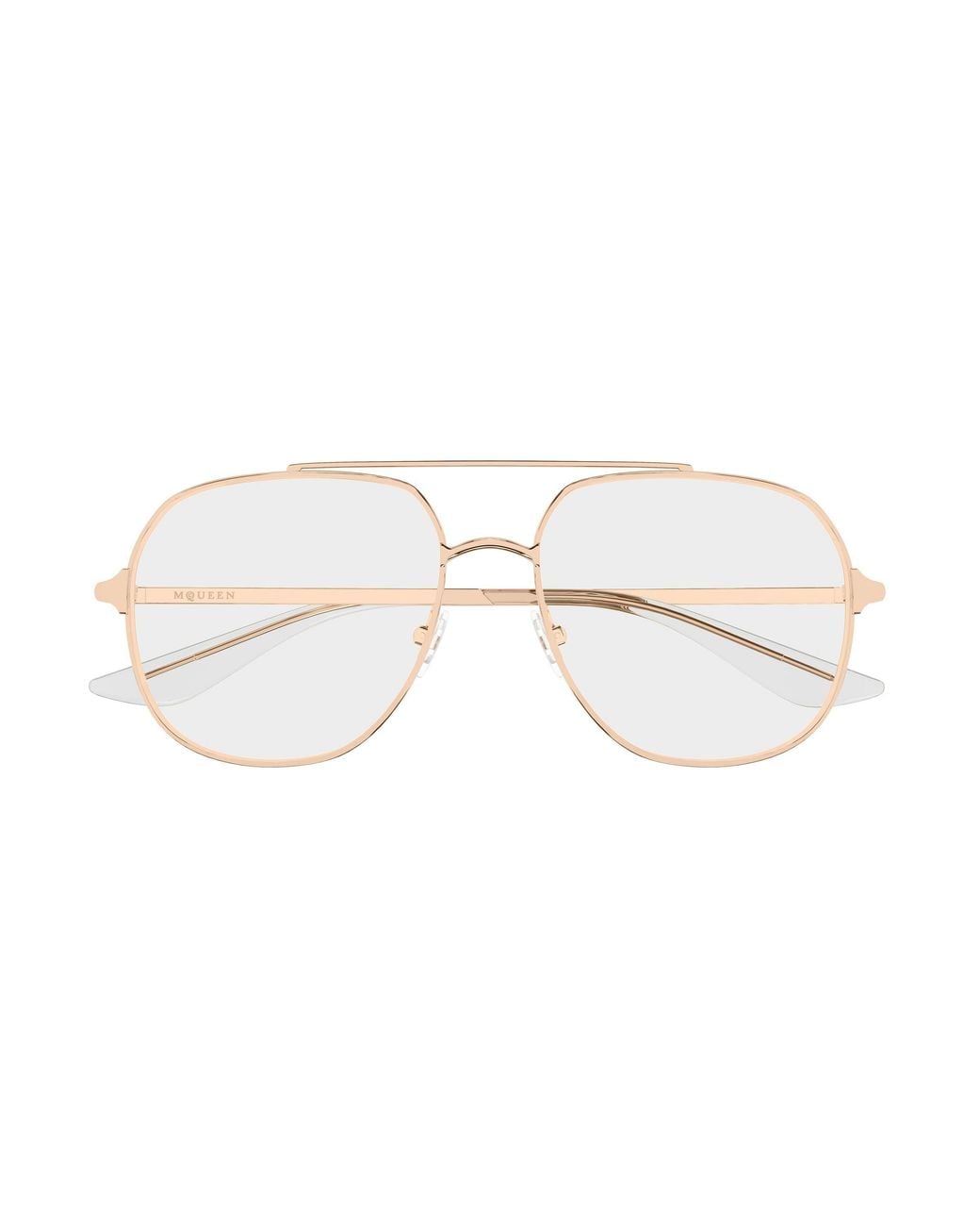 McQueen Black Am0591O 004 Montature Da Vista Metallo Trasparente Pilot