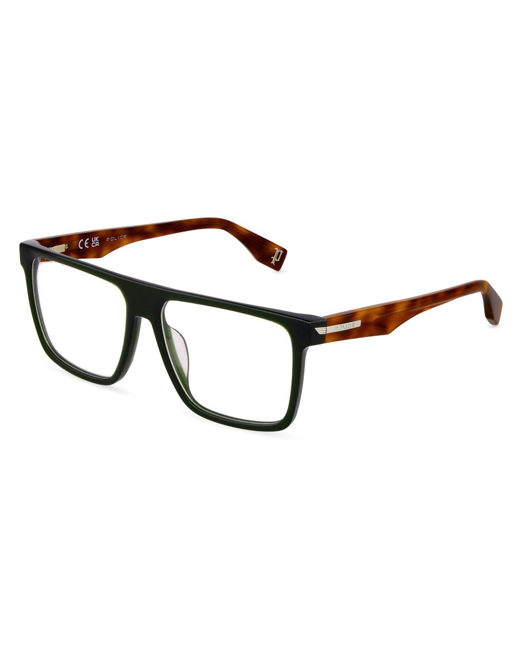 Police Black Vplu57 Nerve 4 09Gt Optical Frames Acetate Squared for men