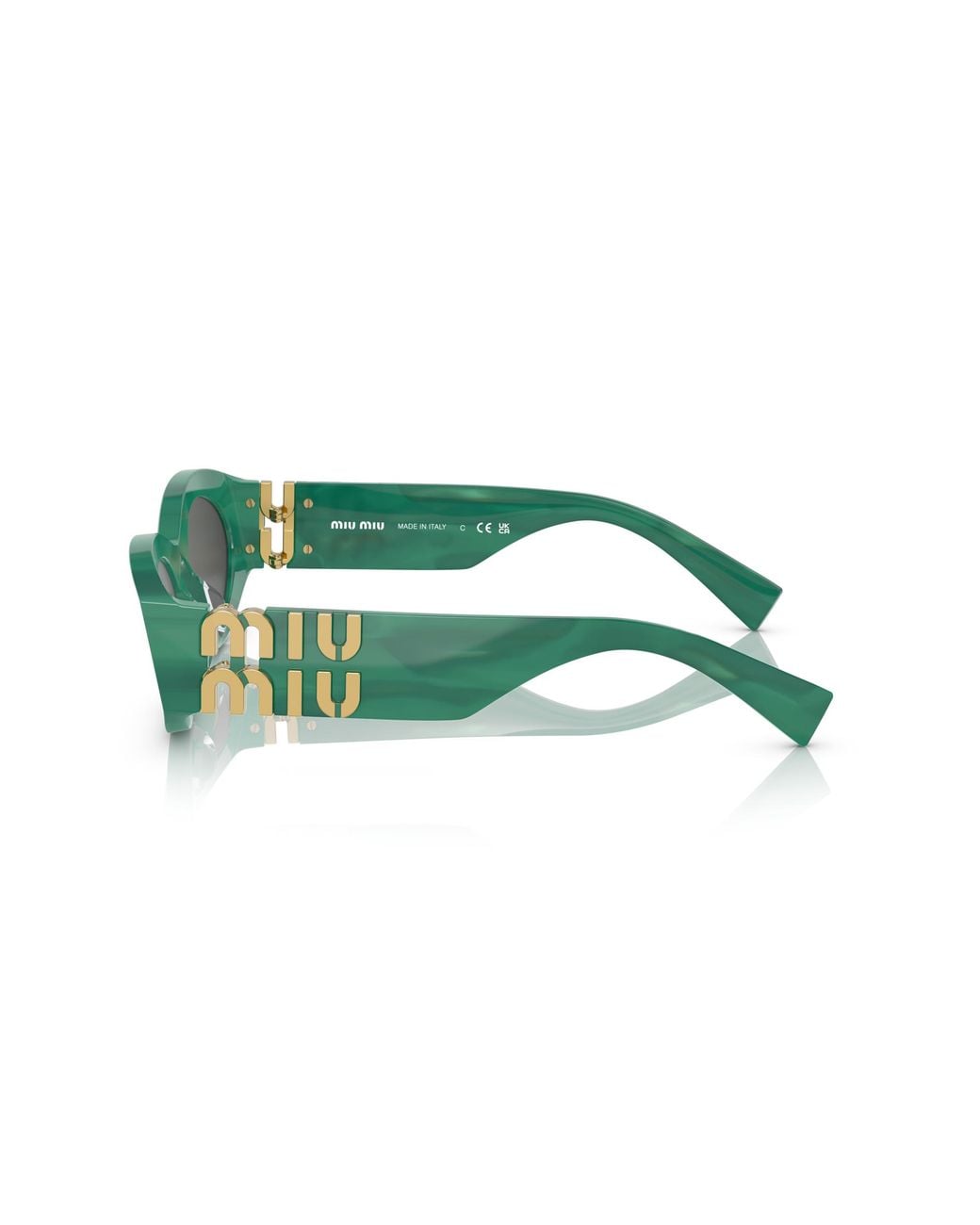 Miu Miu Green Mu 11Ws 0Mu 11Ws 15H5S0 Sunglasses Acetate Round Normal