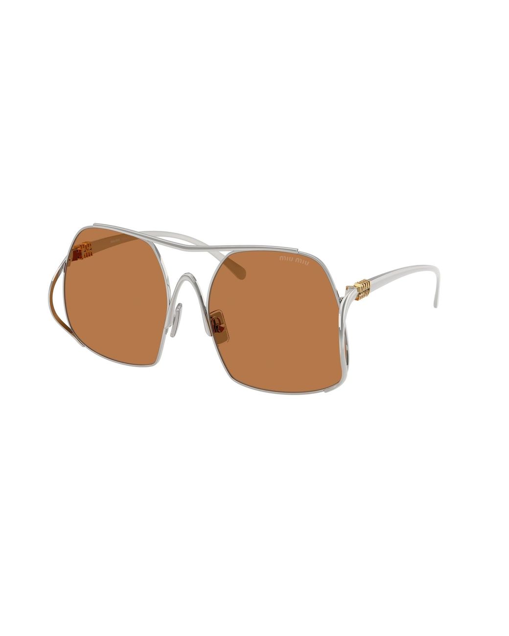 Miu Miu Black Mu A55S 1Bc90Q Sunglasses Steel Squared Normal