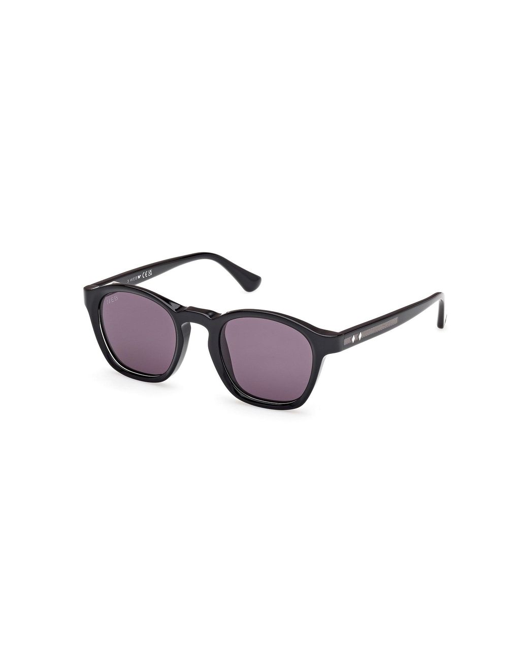 Web Black We0384 05A Sunglasses Acetate Smoke Round Normal for men