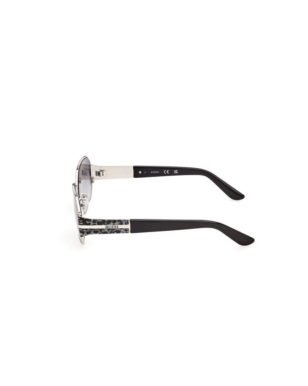Guess Black Gu00356 10B Sunglasses Metal Smoke Geometric Normal
