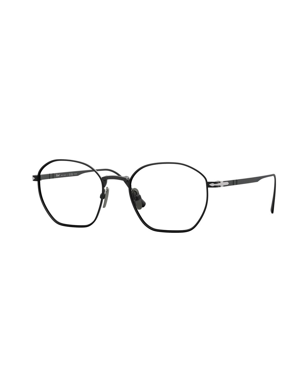 Persol Black Po5004Vt 8004 Optical Frames Titanium Transparent Geometric Normal