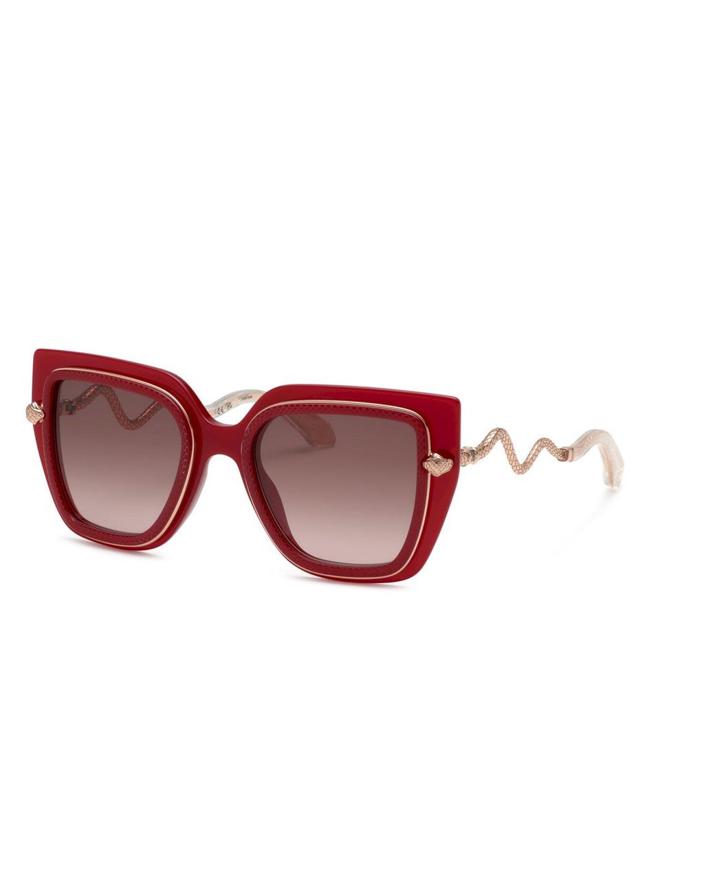 Roberto Cavalli Red Src097M 09Ez Sunglasses Acetate Butterfly Normal Shaded