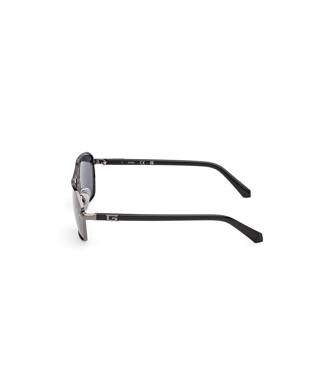 Guess Black Gu00301 08D Sunglasses Metal Smoke Squared Polarized for men