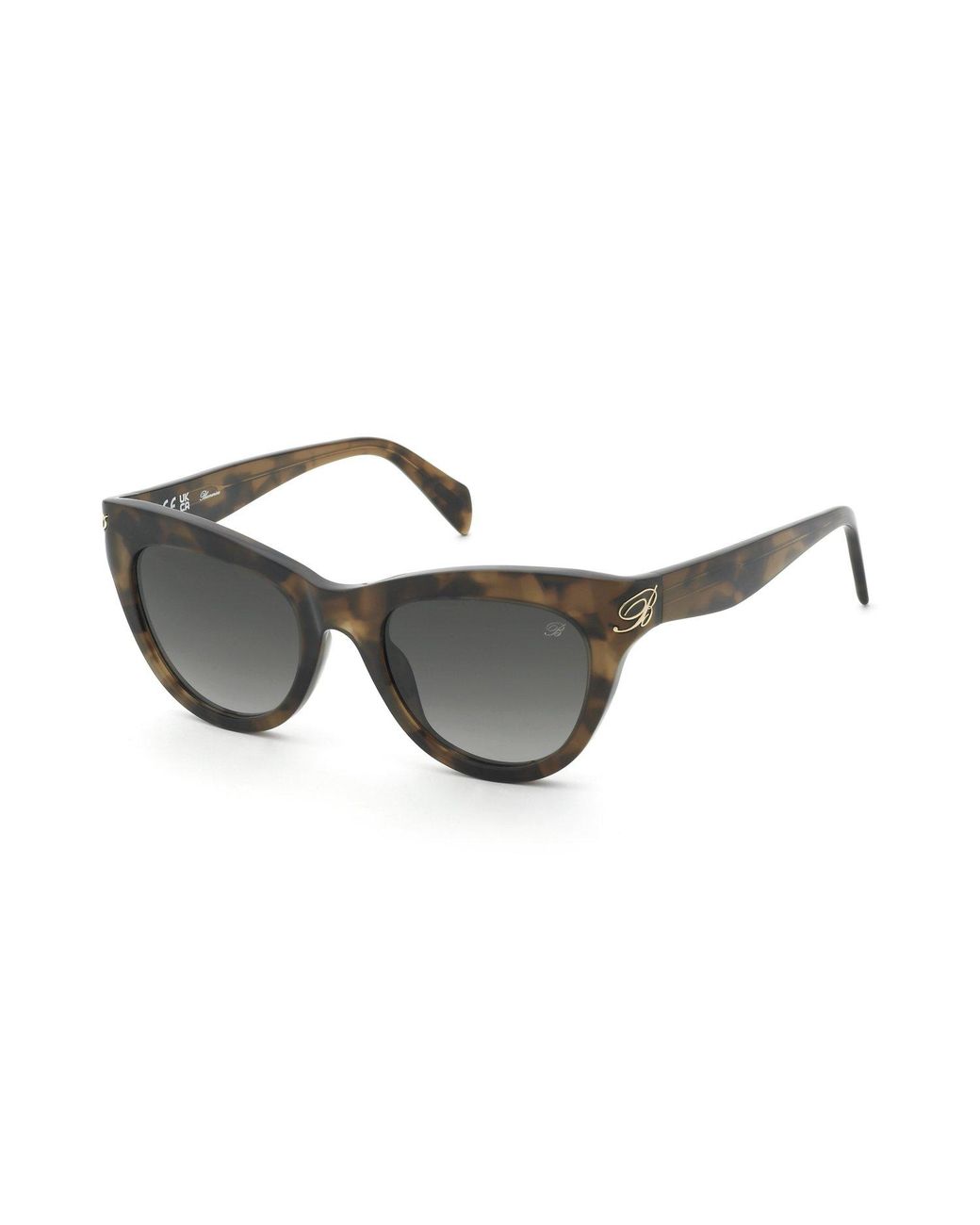 Blumarine Black Sbm904 777 Sunglasses Acetate Smoke Cat Eye Normal Nuanced