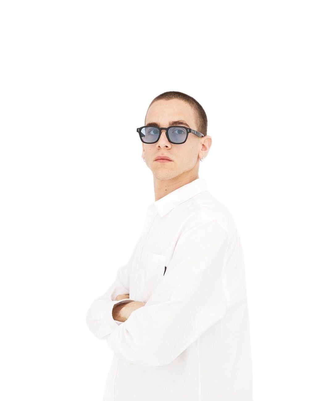 Retrosuperfuture Black Ejh Luce Azure Sunglasses Acetate Light Squared Normal