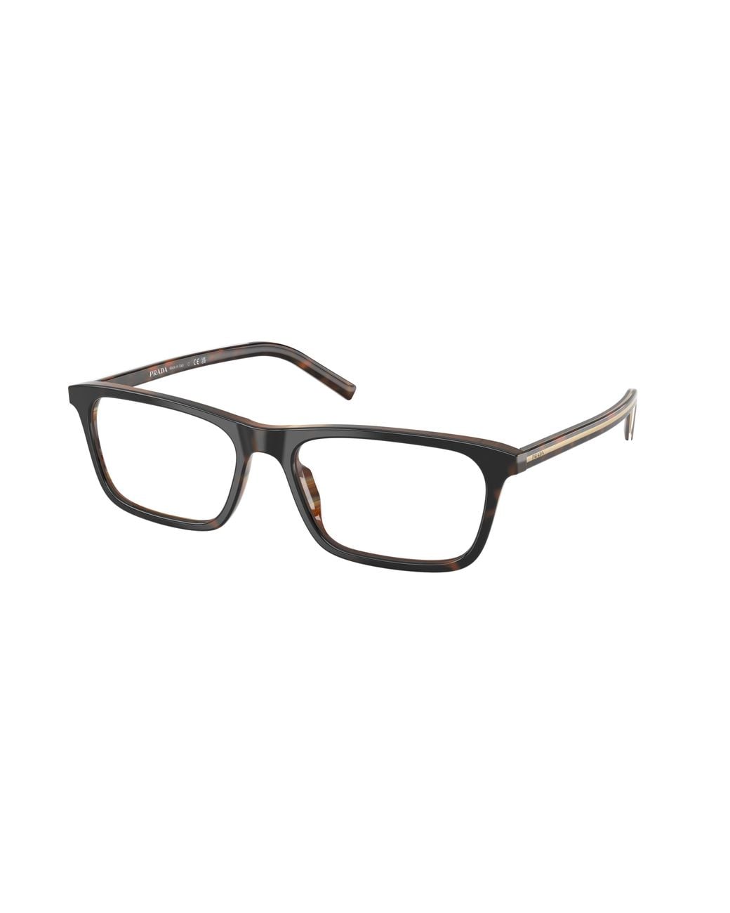 Prada Black Pr D13V 20P1O1 Optical Frames Acetate Transparent Squared Normal for men