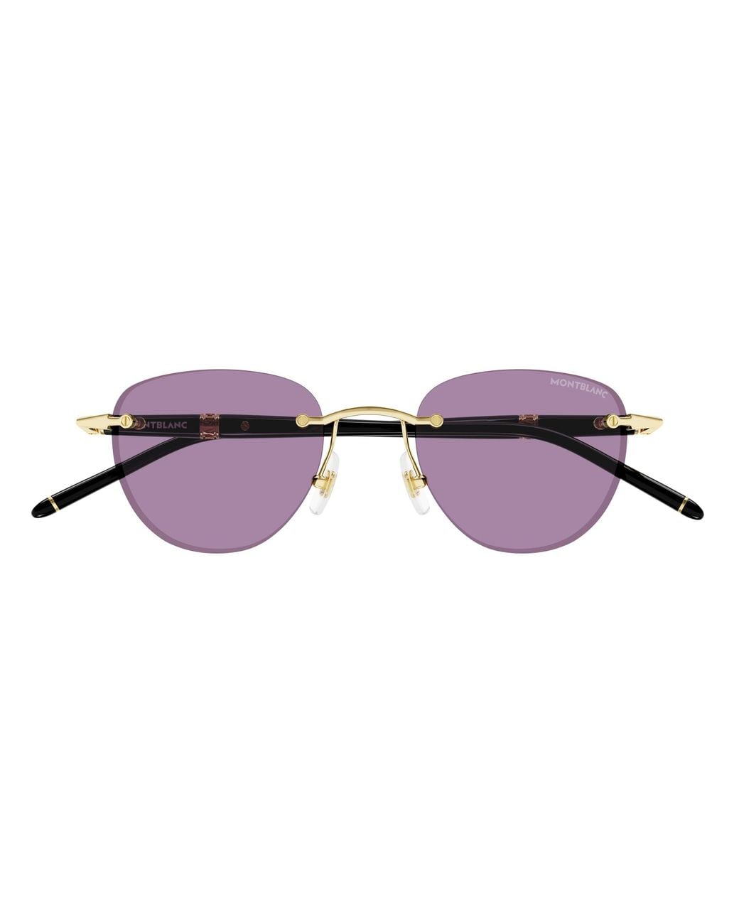 Montblanc Black Mb0412S 002 Sunglasses Metal Round for men