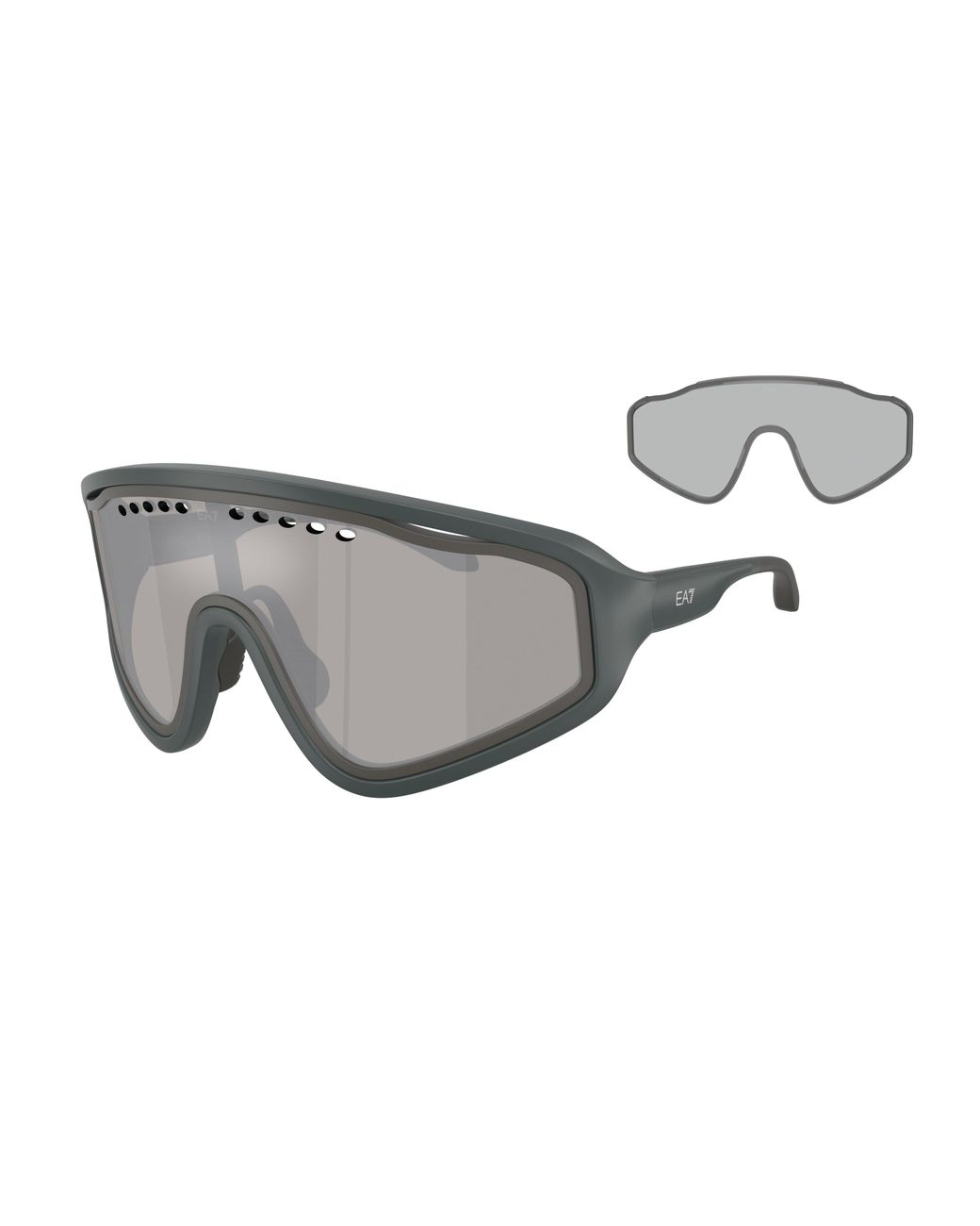 Moncler Black Q74005 65036G Sunglasses Injected Geometric Mirror for men
